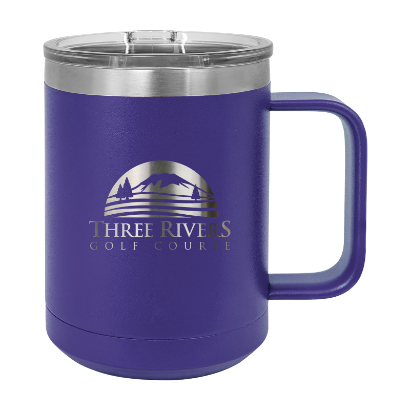 15 OZ. PURPLE POLAR CAMEL STAINLESS MUG WITH SLIDER LID